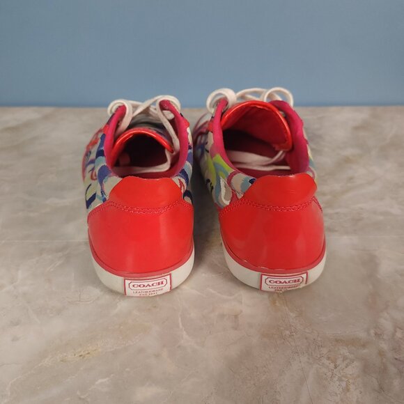 Coach Barrett Poppy Ikat low-top sneakers Sz 7.5 - Picture 5 of 7